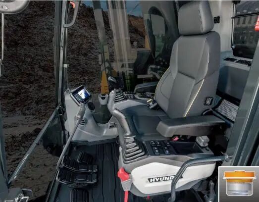 Heated Premium Suspension Seat in the Hyundai HX380VL Cab